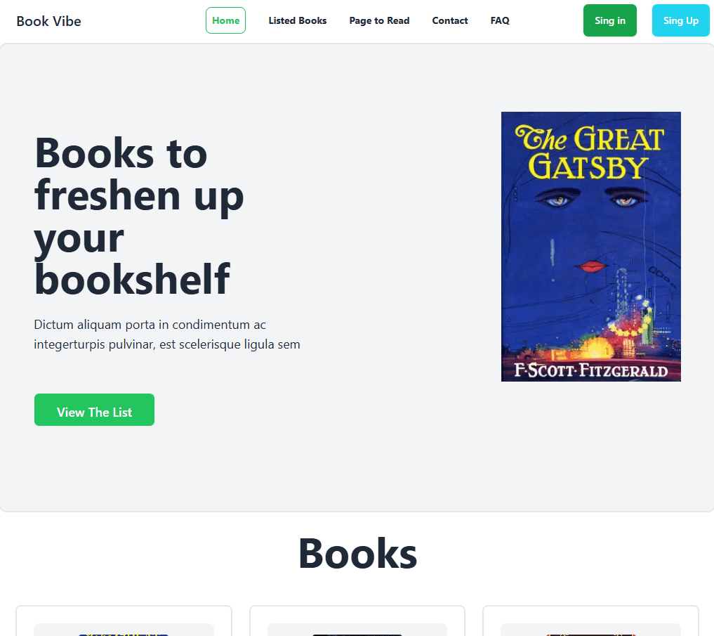 Book Vibe project showcase