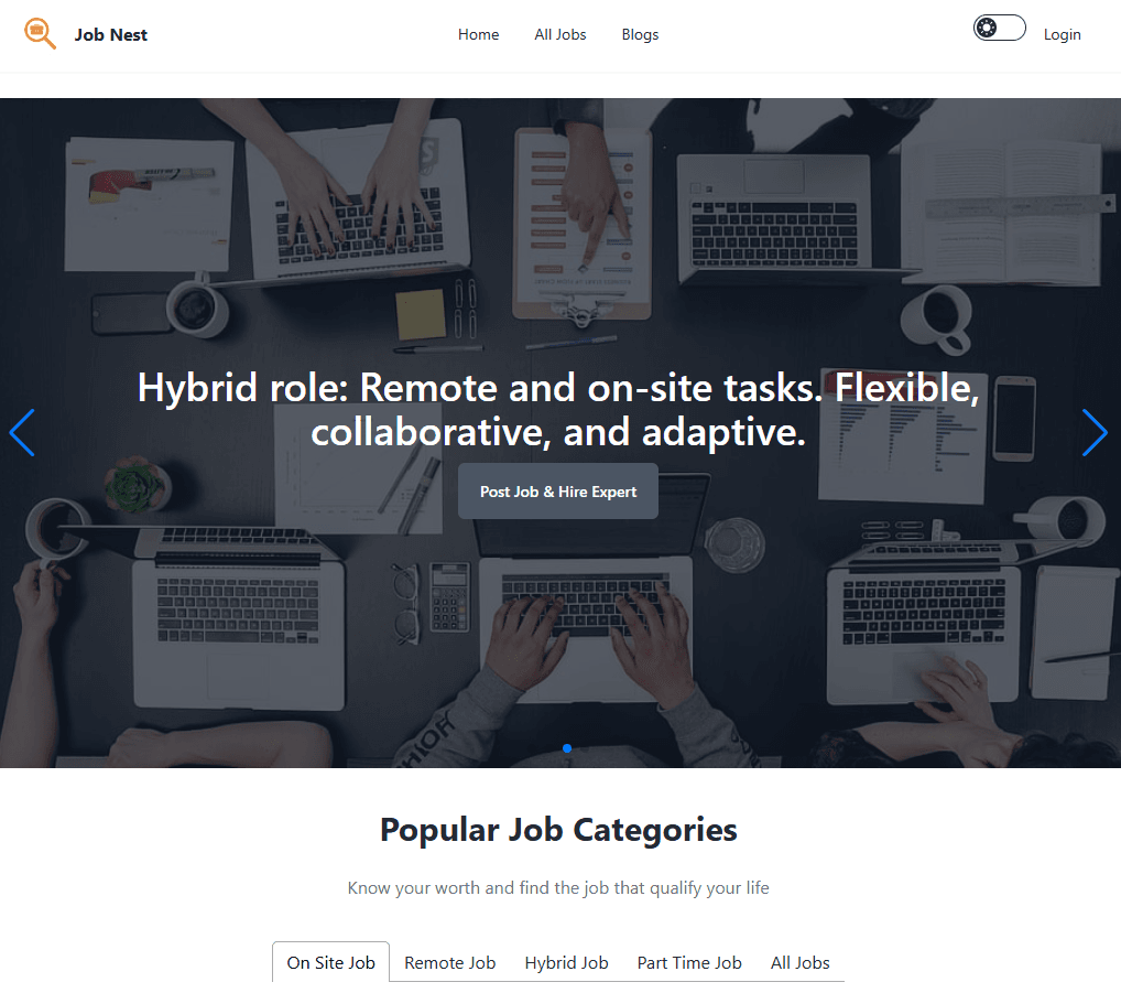 Job Nest project showcase